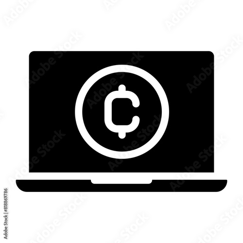 crypto on laptop icon