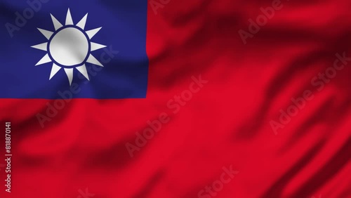 Taiwan Flag waving in the wind, National Flag background video, High Speed Full HD 4K