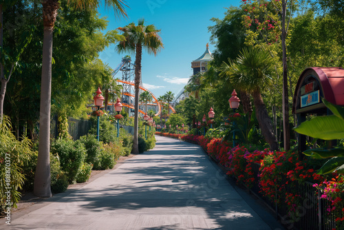 restricted access areas of theme parks without people