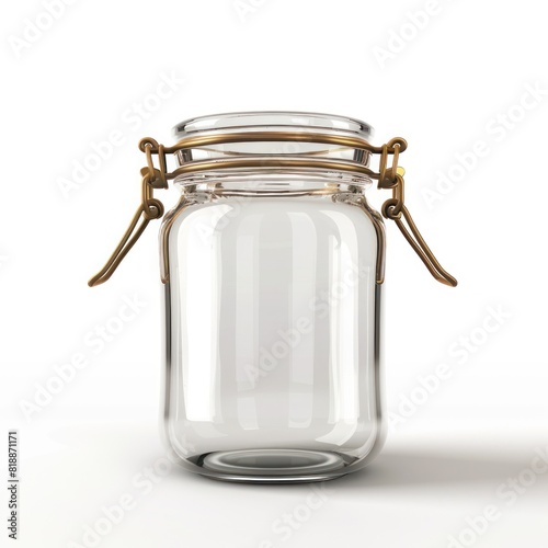 empty glass jar isolated