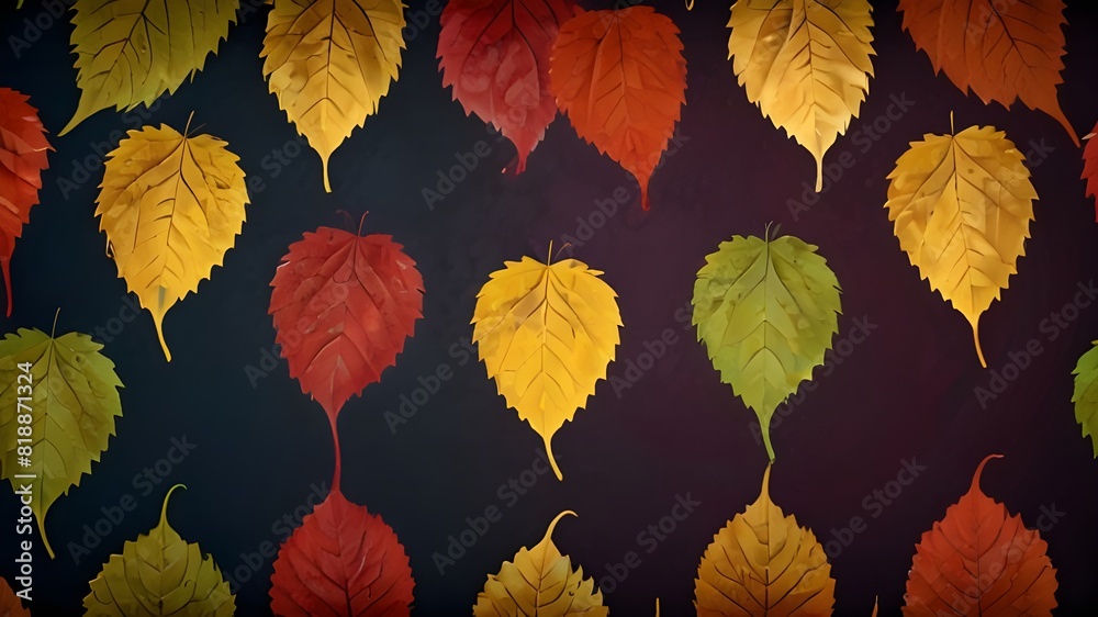 autumn leaves seamless pattern Generative Ai autumn leaves seamless pattern Generative Ai