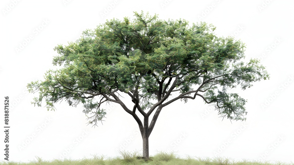 Fototapeta premium Solitary Flourishing Tree in Lush Natural Landscape