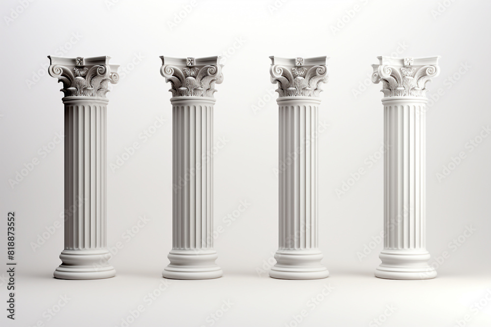 Obraz premium Greek columns isolated on white background
