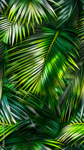 Palm leaves background