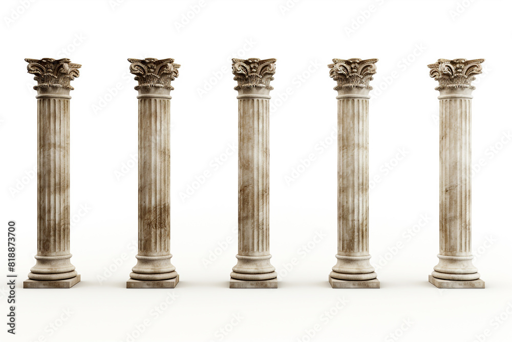 Fototapeta premium Greek columns isolated on white background