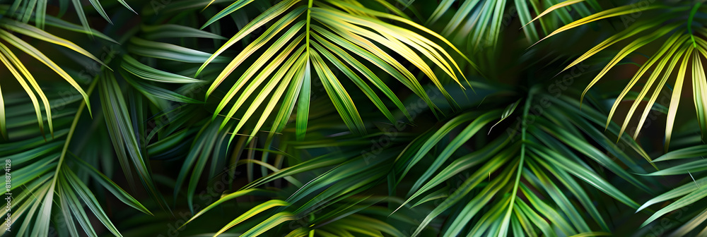 Palm leaves background