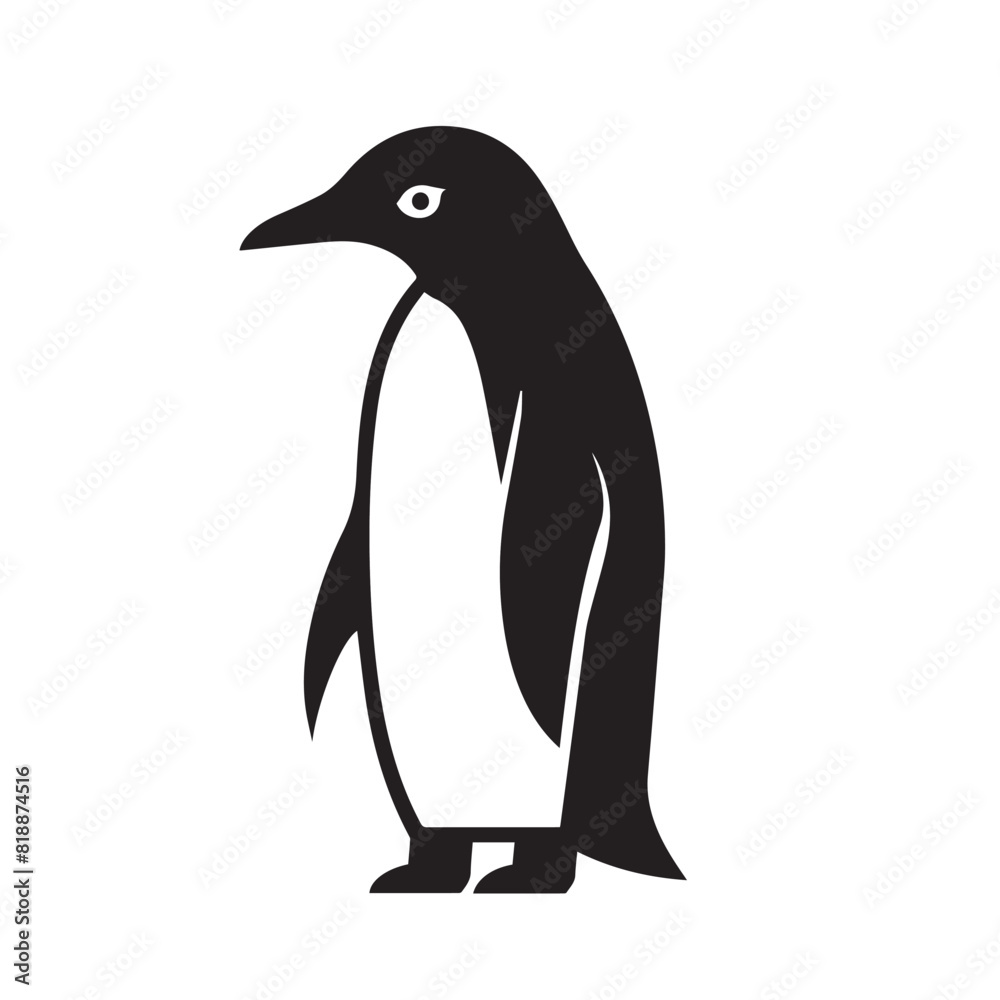 Naklejka premium Penguin in cartoon, doodle style. Image for t-shirt, web, mobile apps and ui. Isolated 2d vector illustration in logo, icon, sketch style, Eps 10. AI Generative