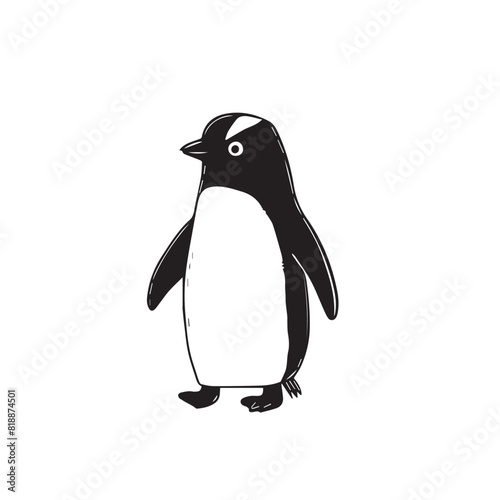 Penguin in cartoon, doodle style. Image for t-shirt, web, mobile apps and ui. Isolated 2d vector illustration in logo, icon, sketch style, Eps 10. AI Generative