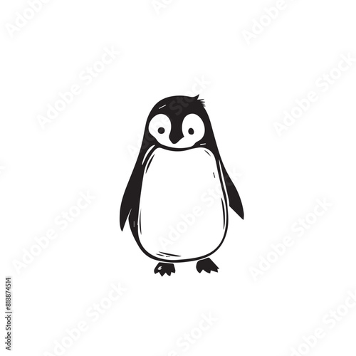 Penguin in cartoon, doodle style. Image for t-shirt, web, mobile apps and ui. Isolated 2d vector illustration in logo, icon, sketch style, Eps 10. AI Generative