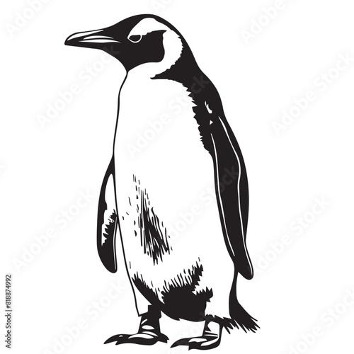 Penguin in cartoon, doodle style. Image for t-shirt, web, mobile apps and ui. Isolated 2d vector illustration in logo, icon, sketch style, Eps 10. AI Generative