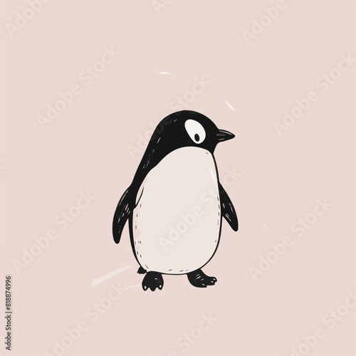 Penguin in cartoon, doodle style. Image for t-shirt, web, mobile apps and ui. Isolated 2d vector illustration in logo, icon, sketch style, Eps 10. AI Generative