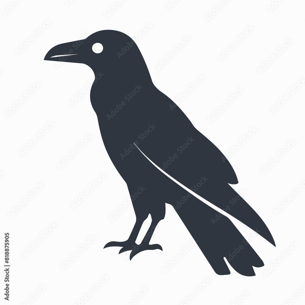 Fototapeta premium Raven in cartoon, doodle style. Image for t-shirt, web, mobile apps and ui. Isolated 2d vector illustration in logo, icon, sketch style, Eps 10. AI Generative