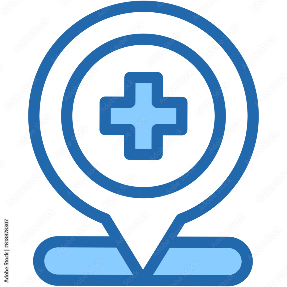 Obraz premium Hospital, location, medical, pin Icon