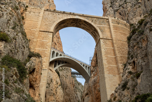 Cañón del Mascarat, bridges in a huge and deep gorge runs through the province of Alicante, very close to the towns of Altea and Calpe, Spain. © MARIA ALBI