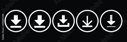 Download icon set. Download button Collection. Download files icons vector. simple download icon isolated on white background. Eps 10.