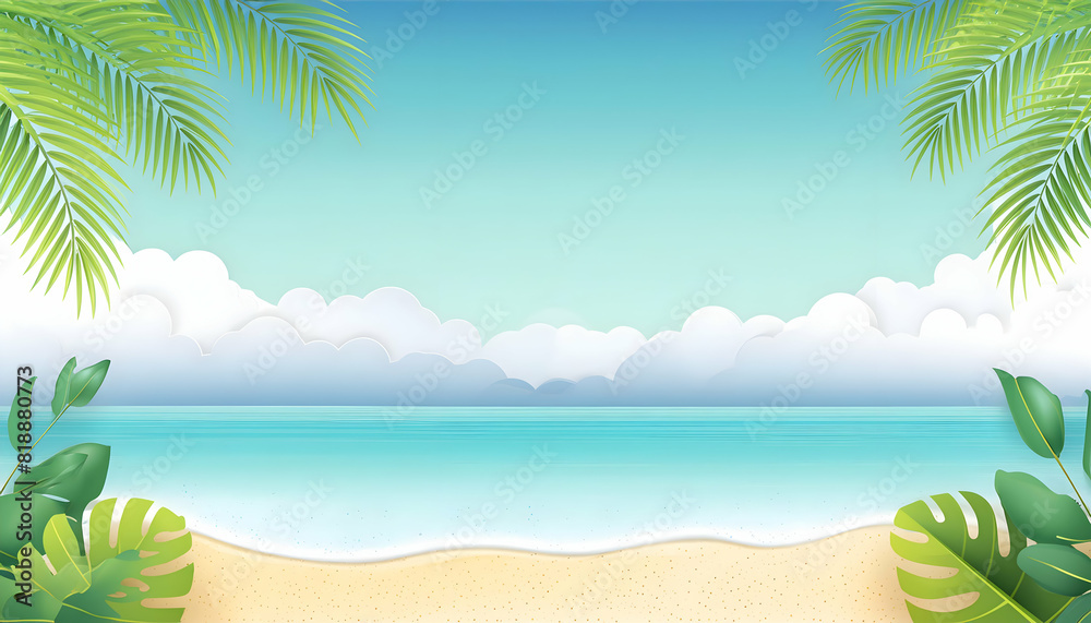 Obraz premium Smooth, Perfectly Clean a tropical background mockups for graphic backgrounds on digital art concept, Generative AI.