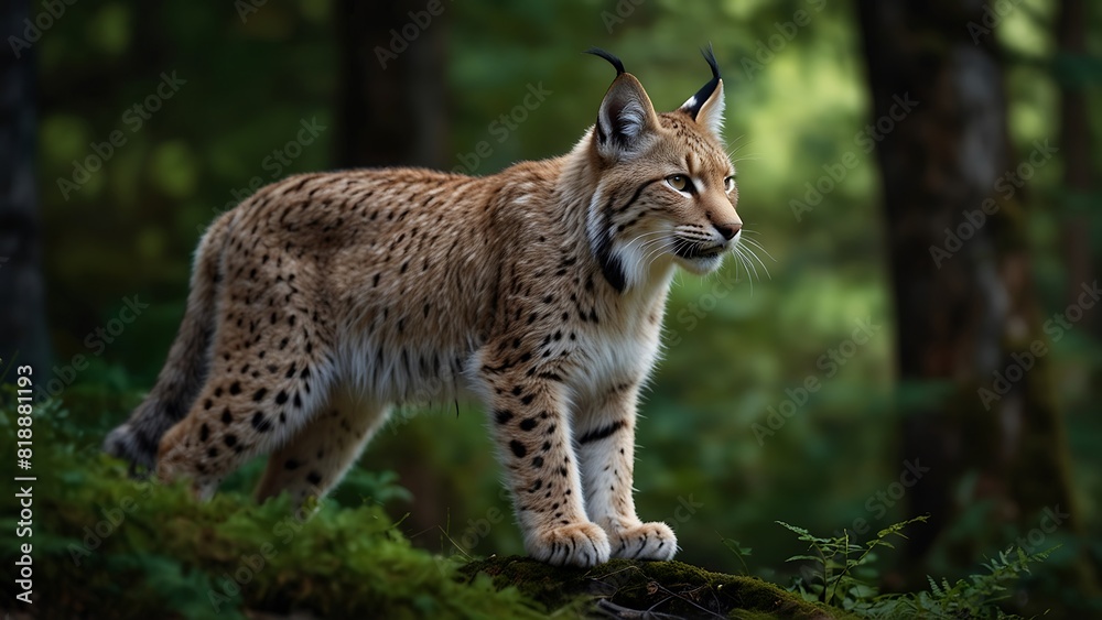 Fototapeta premium Ethereal Encounters: Witnessing the Wild Caracal's Realm