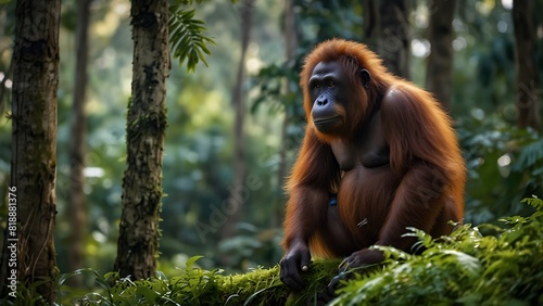 View of Orangutan in nature