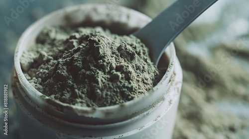 adaptogenic superfood powder for biohackers boost physical and mental performance product mockup photo