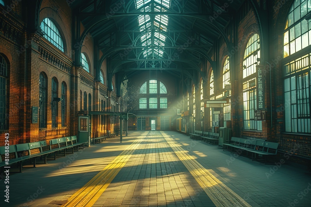Train Station Historic Architecture Architectural details of a historic train station, showcasing timeless design elements