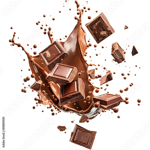 chocolate pieces flying in the air transparent png photo