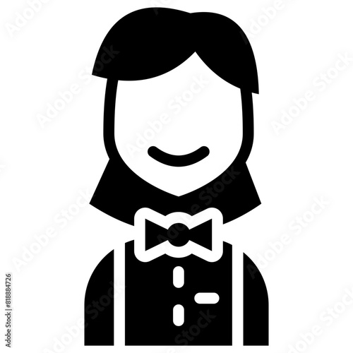 waitress solid icon