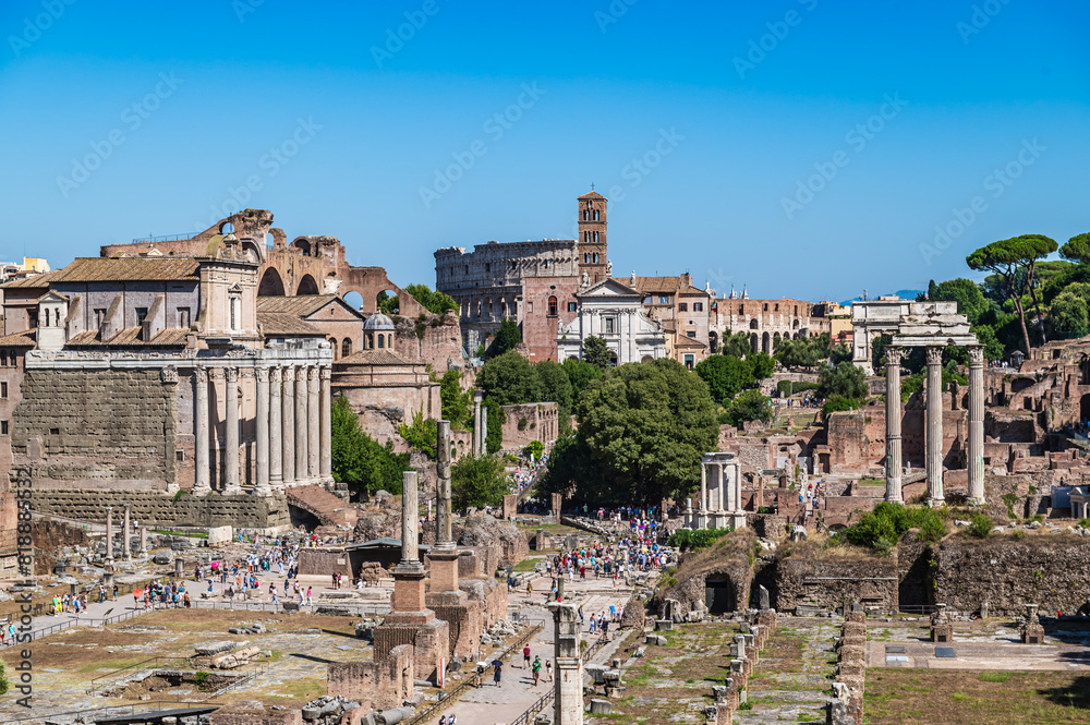 Naklejka premium Ruins of the Roman Forum at Palatino hill in Roma, Italy