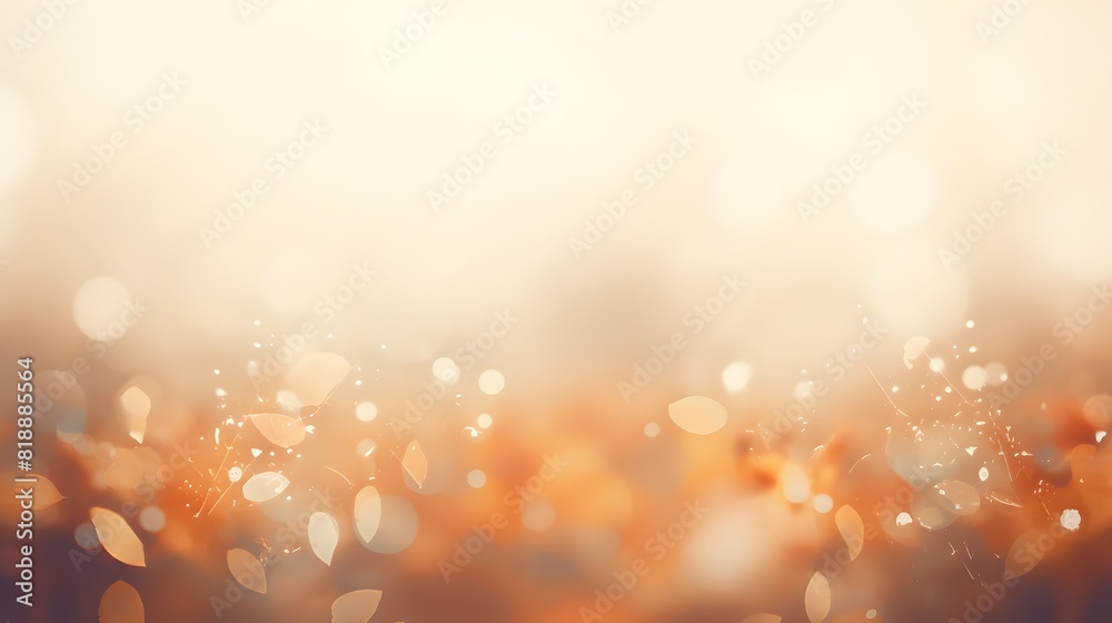 Fototapeta premium Abstract blurred background with bokeh and sunlight in autumn. Generative AI.