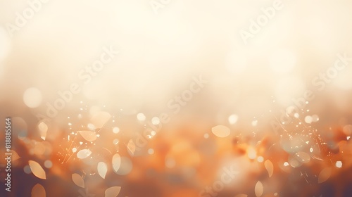 Abstract blurred background with bokeh and sunlight in autumn. Generative AI.