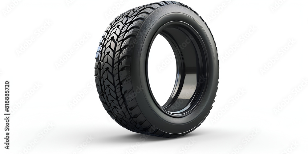 Obraz premium Top-Grade Car Tire Isolated on White