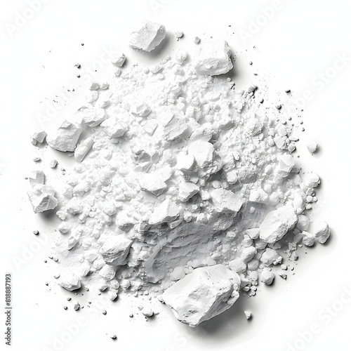 Talc isolated on white background, png
