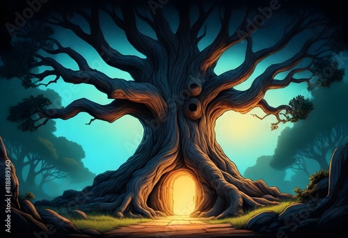 Enchanting Fairy Door in a Tree Trunk (348)