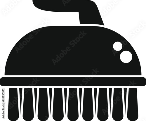 Vector illustration of a black silhouette of a scrub brush, ideal for cleaning themes