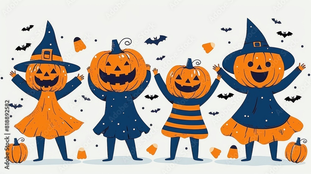 Illustrate a Halloween party with costumed guests dancing to spooky music, bobbing for apples, and enjoying festive treats like candy Illustrate a Halloween party with costumed guests dancing to spooky music, bobbing for apples, and enjoying festive treats like candy