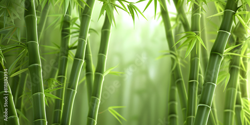 Background of a lush green bamboo forest  symbolizing tranquility and growth  perfect for wellness products or green technology