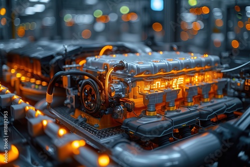 Automotive Hybrid Engine Charging Illustration or photo depicting the charging process of a hybrid vehicle's engine © create