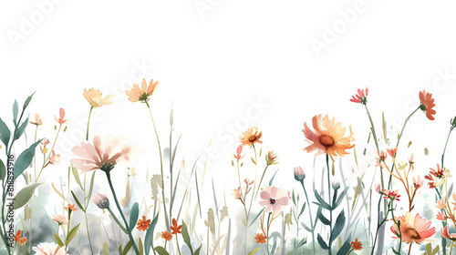 Watercolor transvaal daisies on a white background photo
