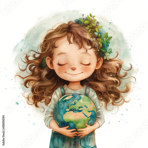 Children Protection Day - Child hug planet earth – 1 June