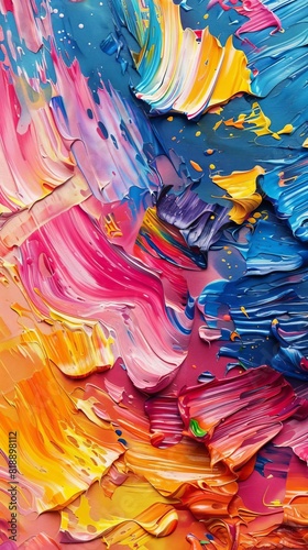 Detailed image of a vibrant oil painting on canvas  featuring bold brushstrokes and rich colors  isolated on a white background