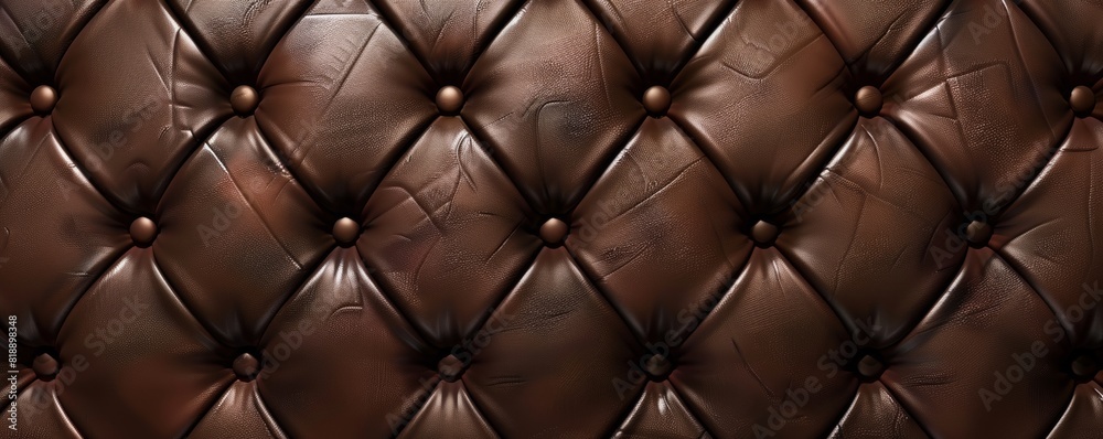 Fototapeta premium Brown leather upholstery, abstract textured background
