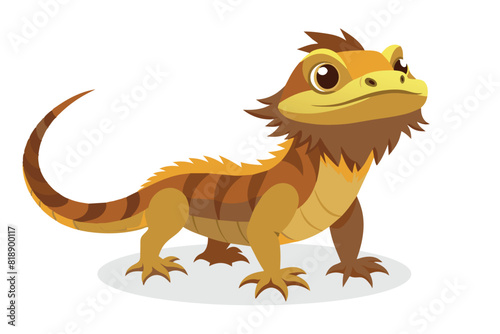  Bearded dragon animal flat vector illustration on white background