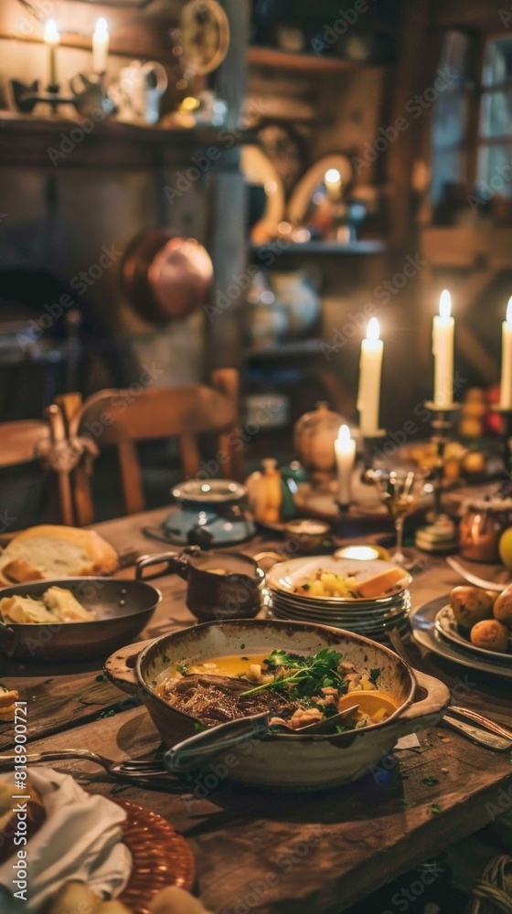 Table with a lot of food on it Table with a lot of food on it