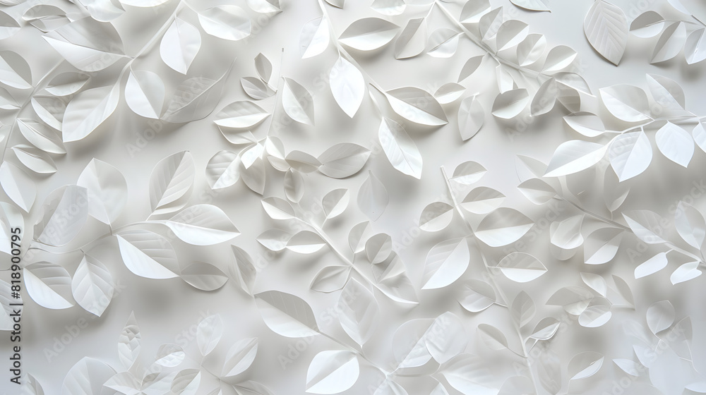 White Paper Leaves Pattern White Paper Leaves Pattern