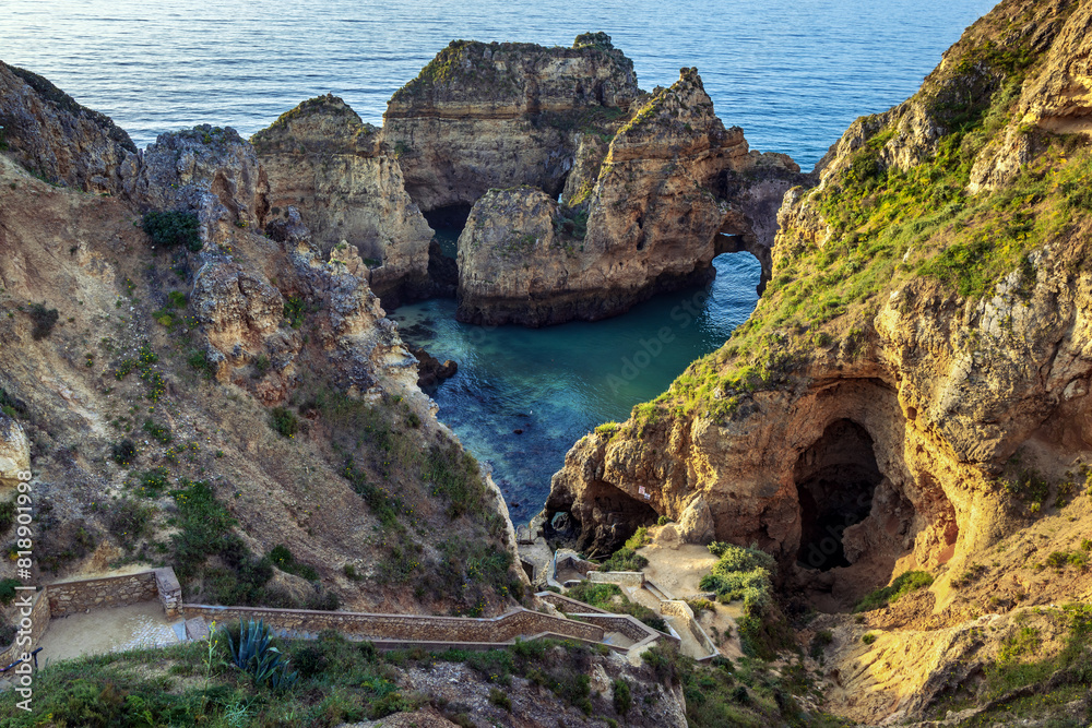Fototapeta premium Spectacular sea stacks and cliffs at Ponta da Piedade, Algarve region, Portugal