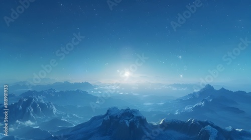 Celestial Syzygy A Mesmerizing Cosmic Alignment in the Tranquil Blue Sky photo