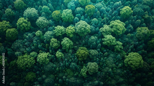 Aerial top view green forest © megavectors
