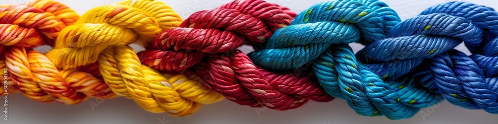 Colorful knotted ropes with vibrant textures in graphic resources category