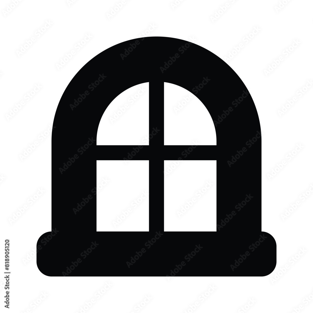 Glass window with different blocks, icon of window in modern style Glass window with different blocks, icon of window in modern style