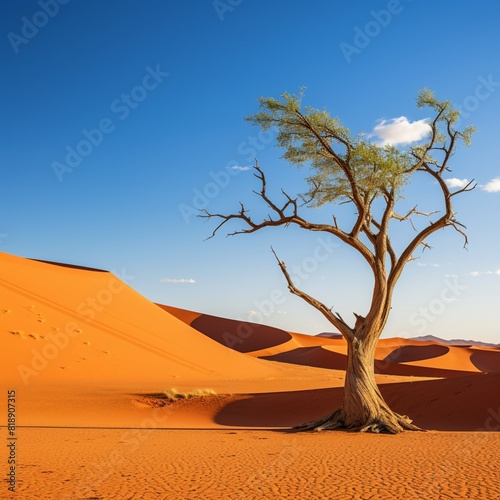 Resilient tree amid cracked earth signifies climate picture