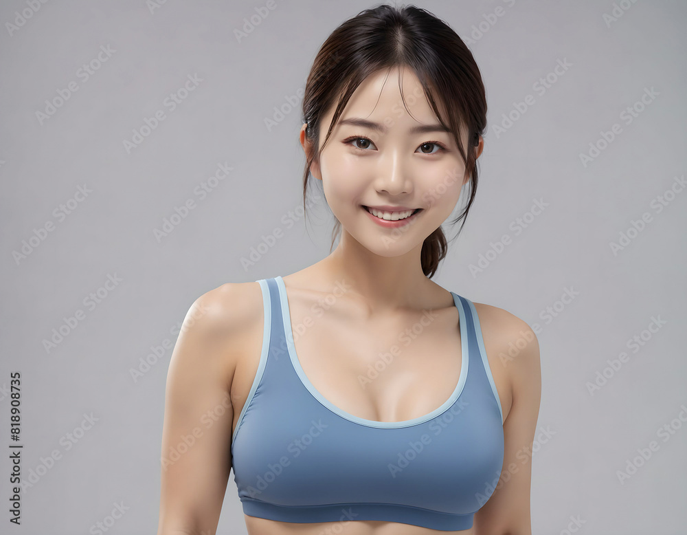 フィットネス姿のスポーティな女性 フィットネス姿のスポーティな女性